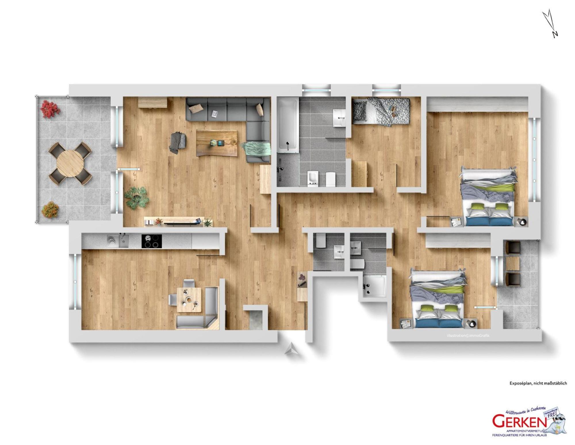 Haus Muehlentrift Doese Apartment Cuxhaven Bilik gambar